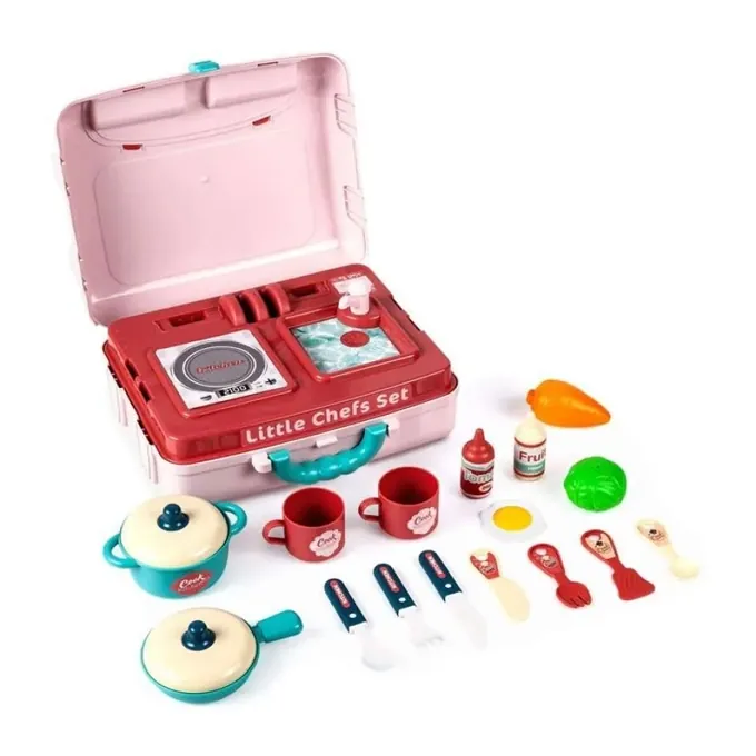 Pink Kitchen Stove Briefcase Play Set - 20 Inches - Image 4