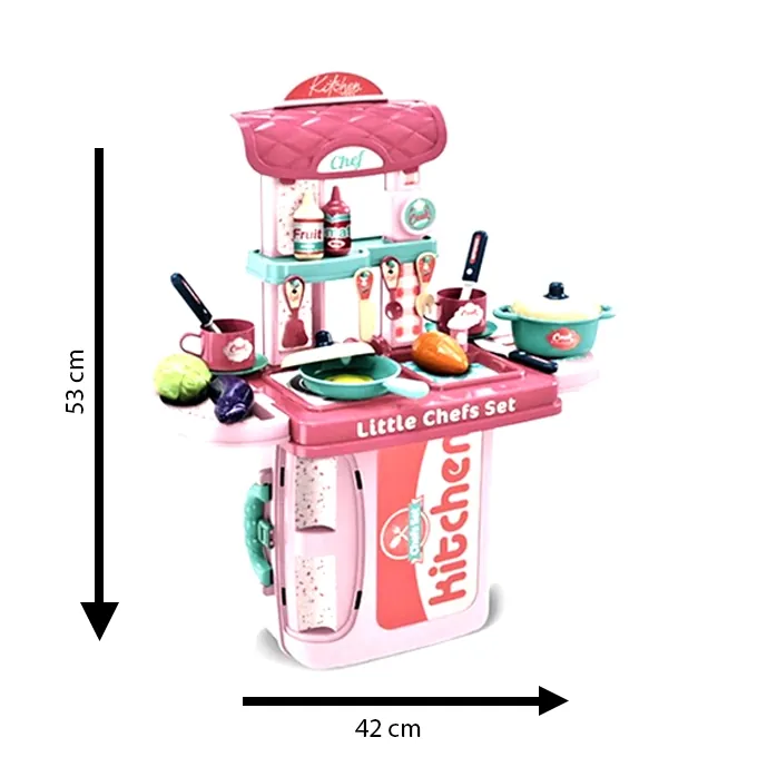 Pink Kitchen Stove Briefcase Play Set - 20 Inches - Image 5