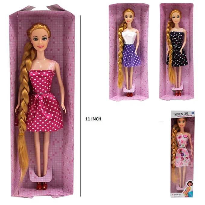 11-Inch Multi-Colored Long Hair Doll - Fun Toy for Girls - Image 3