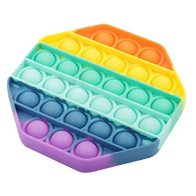 POP Bubble Sensory Fidget Toy - Rainbow Hexagonal Pop-It - Sensory Toy