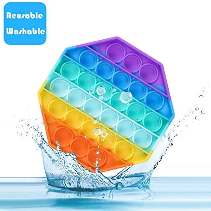 POP Bubble Sensory Fidget Toy - Rainbow Hexagonal Pop-It - Sensory Toy - Image 2
