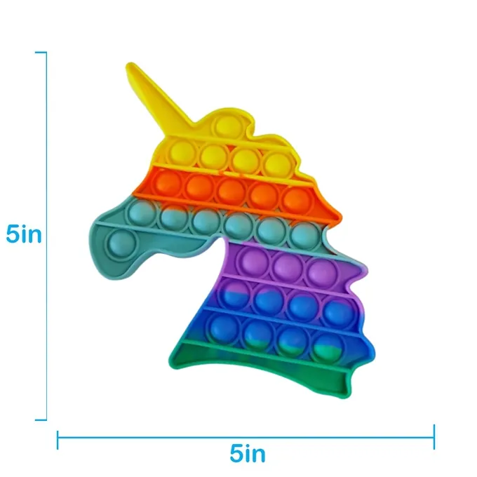 Push Pop Bubble Fidget Spinner - 8-Inch Rainbow Slushee Cup Silicone - Sensory Toy