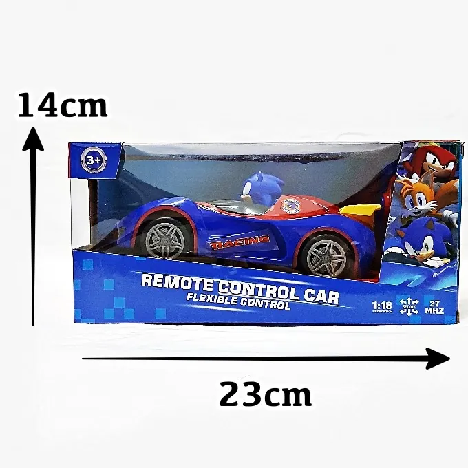 RC Sonic the Hedgehog Rechargeable Car - Blue Action Car (9 Inches) - Image 4