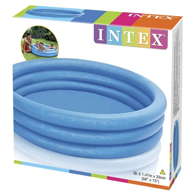 Intex Crystal Blue Portable 3-Ring Swimming Pool - 5ft - Premium Quality Pool Accessory