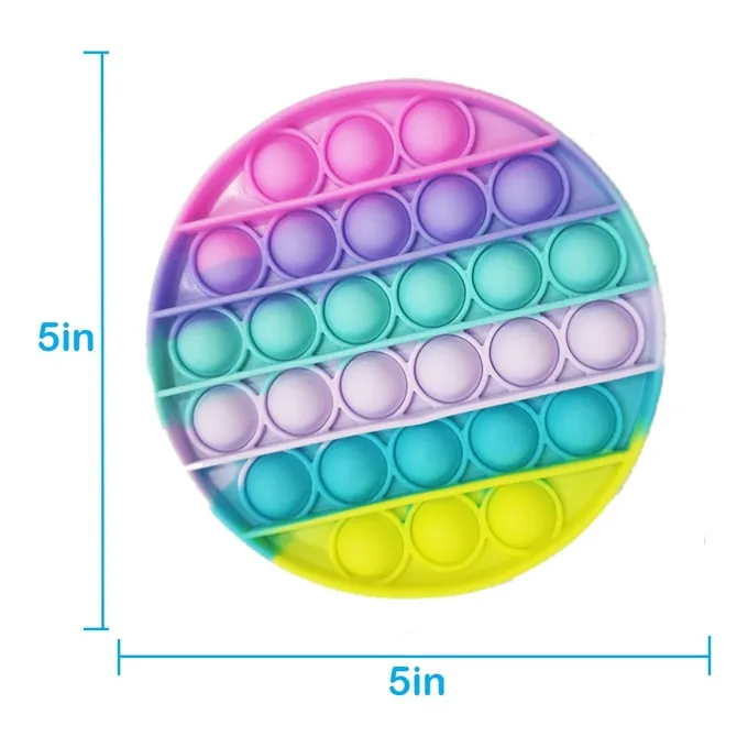 Push Pop Bubble Fidget Spinner - 8-Inch Rainbow Butterfly Silicone - Sensory Toy - Image 2
