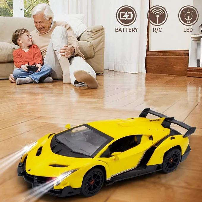 RC Lamborghini Veneno - Yellow with Door-Opening Function - Remote Control Car - Image 2