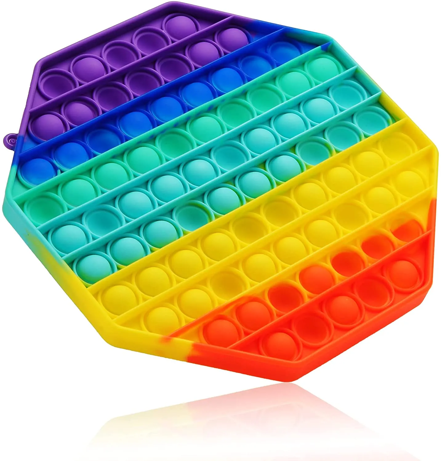 Large Push Pop-It Bubble Fidget Toy - 20cm Rainbow Square Silicone - Sensory Toy - Image 2