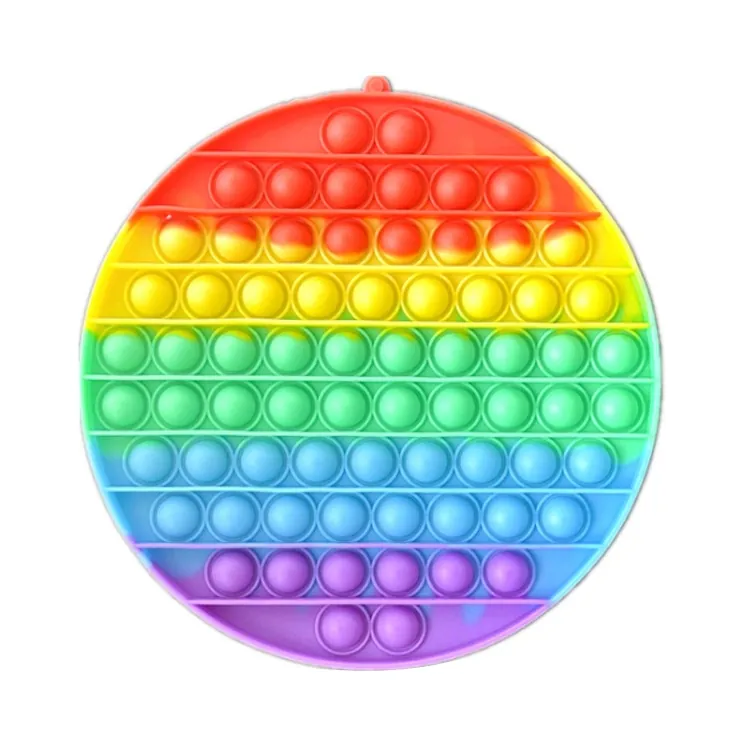 Large Push Pop-It Bubble Fidget Toy - 20cm Rainbow Silicone for Babies 0-1
