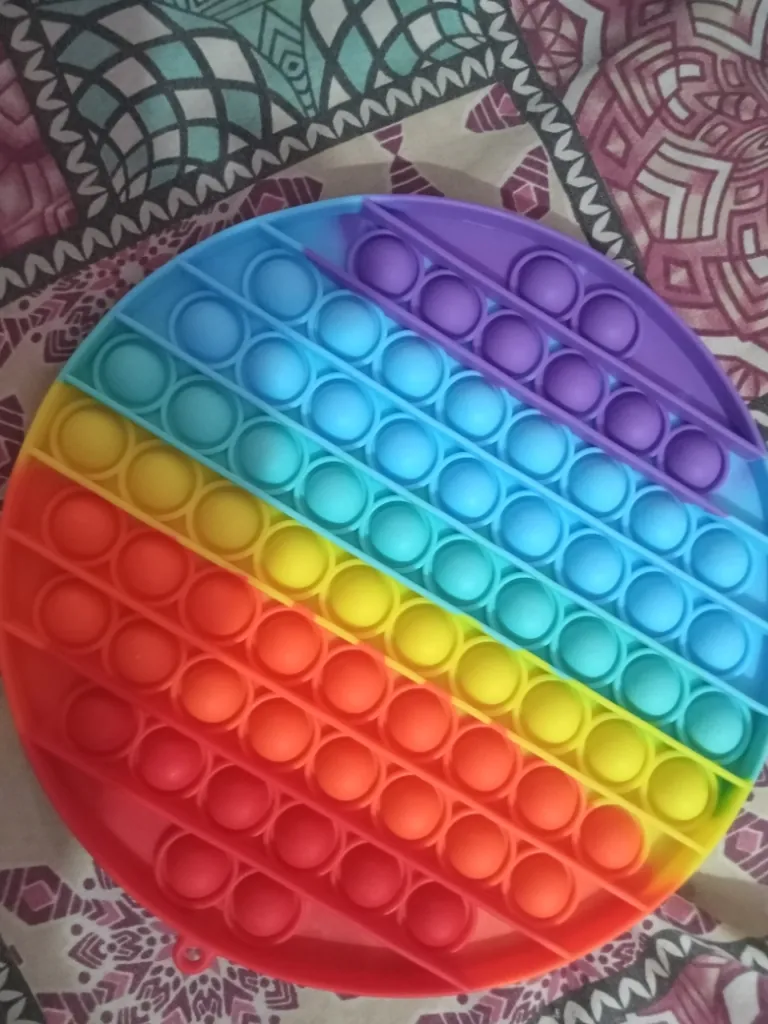 Large Push Pop-It Bubble Fidget Toy - 20cm Rainbow Silicone for Babies 0-1 - Image 2