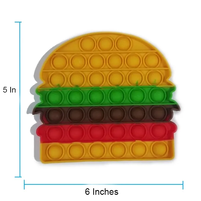 Push Pop Bubble Fidget Spinner - 5-Inch Burger Design - Image 2