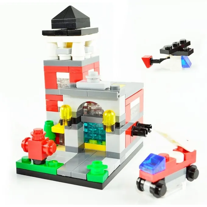 Jisi Mini Fire Station Building Kit - 175 Parts - Image 2