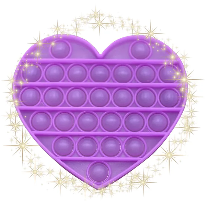 Push Pop Bubble Fidget Spinner - 5-Inch Glow-in-the-Dark Purple Heart - Sensory - Image 3
