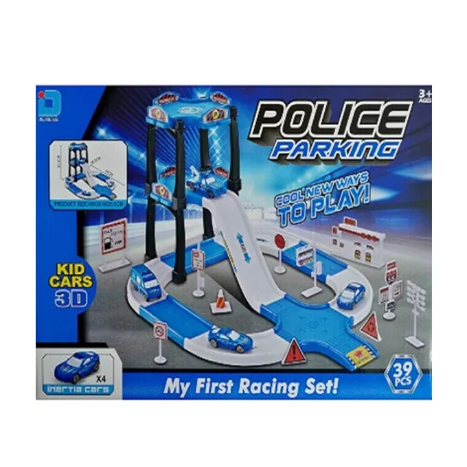 Police Station Parking Play Set - 39 Pieces - Fun Activity Toy for Kids - Image 4