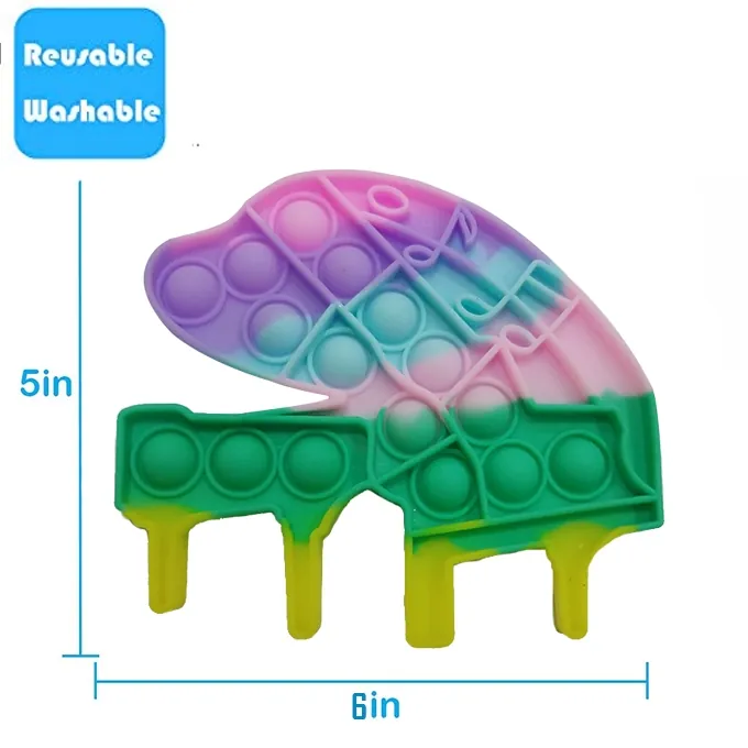 Push Pop Bubble Fidget Spinner - 6-Inch Rainbow Piano Design - Image 2