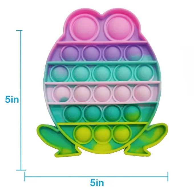 Push Pop Bubble Fidget Spinner - 6-Inch Rainbow Frog Design - Image 2