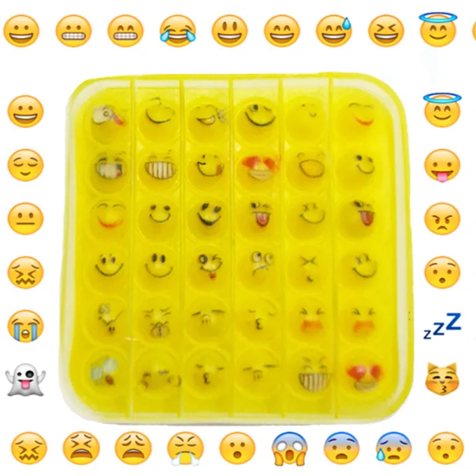 Push Pop Bubble Fidget Spinner - 5-Inch Smiley Emoji Square - Sensory Toy - Image 2