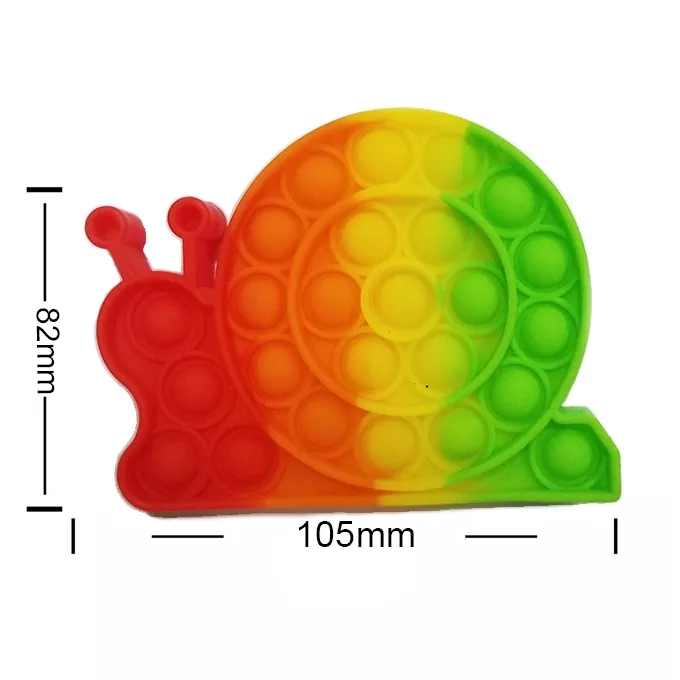 Push Pop Bubble Fidget Spinner - 4-Inch Rainbow Snail Design