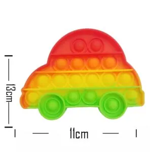 Push Pop Bubble Fidget Spinner - 5-Inch Rainbow Car Design