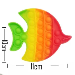 Push Pop Bubble Fidget Spinner - 5-Inch Rainbow Fish Design
