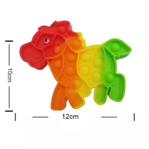 Push Pop Bubble Fidget Spinner - 5-Inch Rainbow Horse Design
