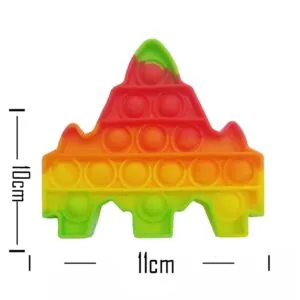 Push Pop Bubble Fidget Spinner - 5-Inch Rainbow Rocket Design