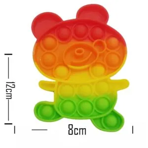 Push Pop Bubble Fidget Spinner - 5-Inch Rainbow Teddy Bear 2 Design