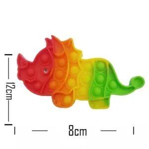 Push Pop Bubble Fidget Spinner - 6-Inch Rainbow Rhino Design