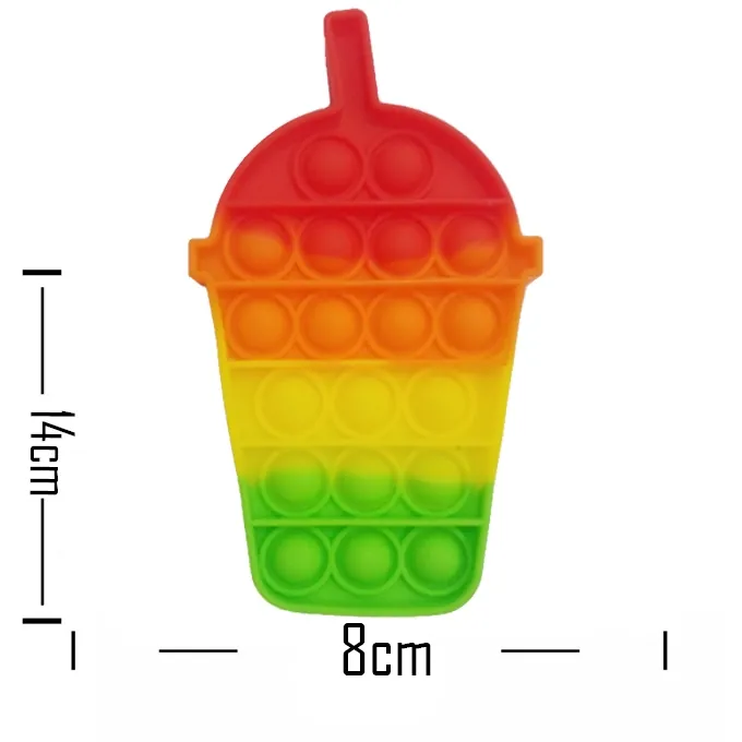 Push Pop Bubble Fidget Spinner - 6-Inch Rainbow Slushee Cup Design