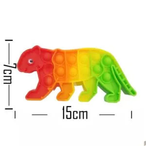 Push Pop Bubble Fidget Spinner - 6-Inch Rainbow Tiger Design