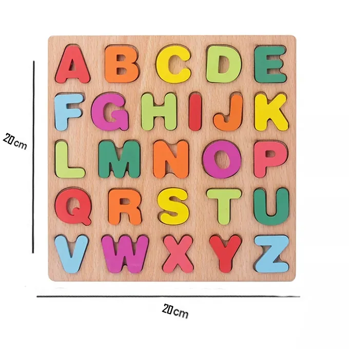 Capital ABC Alphabets ? Thick Wooden 3D Board Puzzle ? 20 cm ? Puzzle & Cubes - Image 2