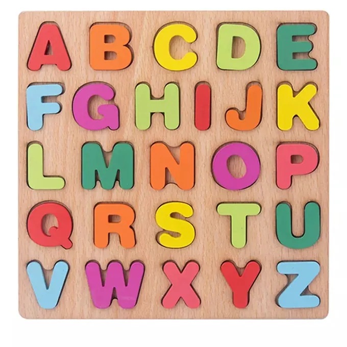 Capital ABC Alphabets ? Thick Wooden 3D Board Puzzle ? 20 cm ? Puzzle & Cubes - Image 3