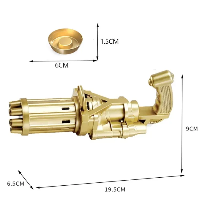Golden Automatic Bubble Gun - Electric Soap Bubble Maker for All Ages - Image 3