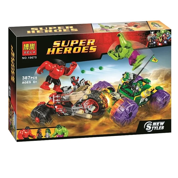 Red Hulk vs Green Hulk Avengers Model Kit by Bela - Image 3
