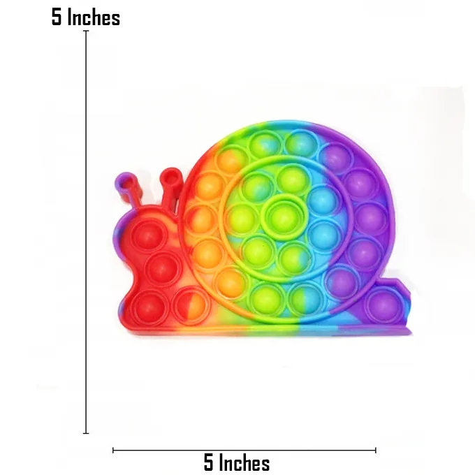 Push Pop Bubble Fidget Spinner - 5-Inch New Rainbow Snail Design - Image 3