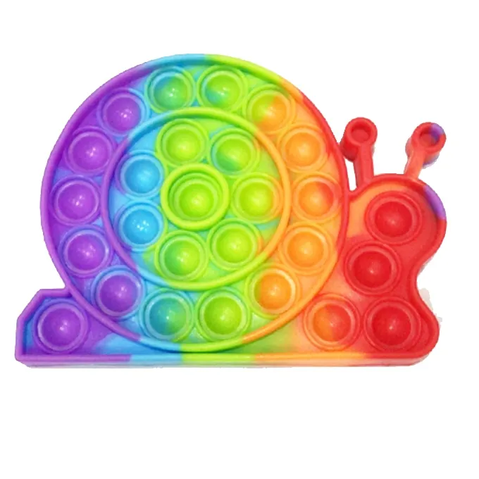 Push Pop Bubble Fidget Spinner - 5-Inch New Rainbow Snail Design