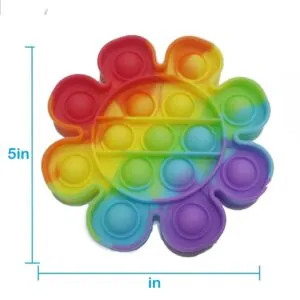 Push Pop Bubble Fidget Spinner - 5-Inch Rainbow Flower Design - Sensory Toy