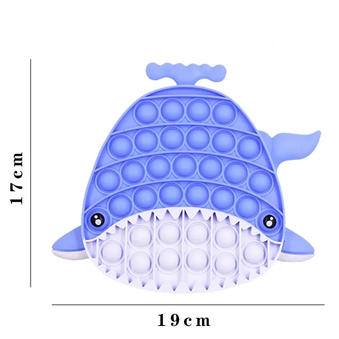 Push Pop Bubble Fidget Spinner - 7-Inch Blue Whale Design - Image 2
