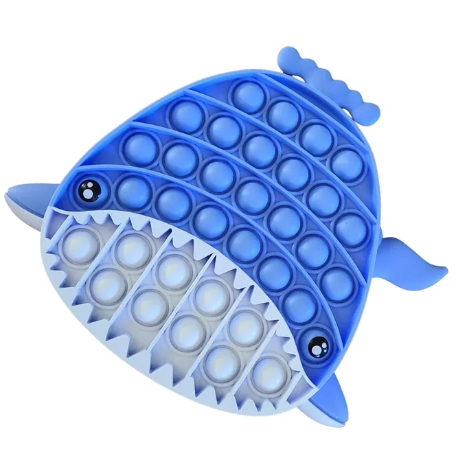 Push Pop Bubble Fidget Spinner - 7-Inch Blue Whale Design - Image 3