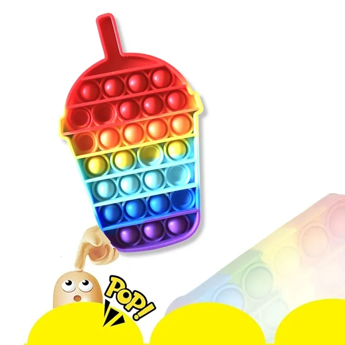 Push Pop Bubble Fidget Spinner - 7-Inch New Rainbow Juice Cup Design - Image 3