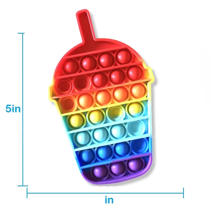 Push Pop Bubble Fidget Spinner - 7-Inch New Rainbow Juice Cup Design - Image 2