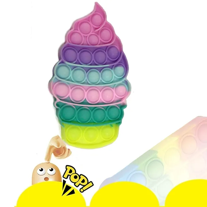 Push Pop Bubble Fidget Spinner - 7-Inch Rainbow Cupcake Design - Image 2