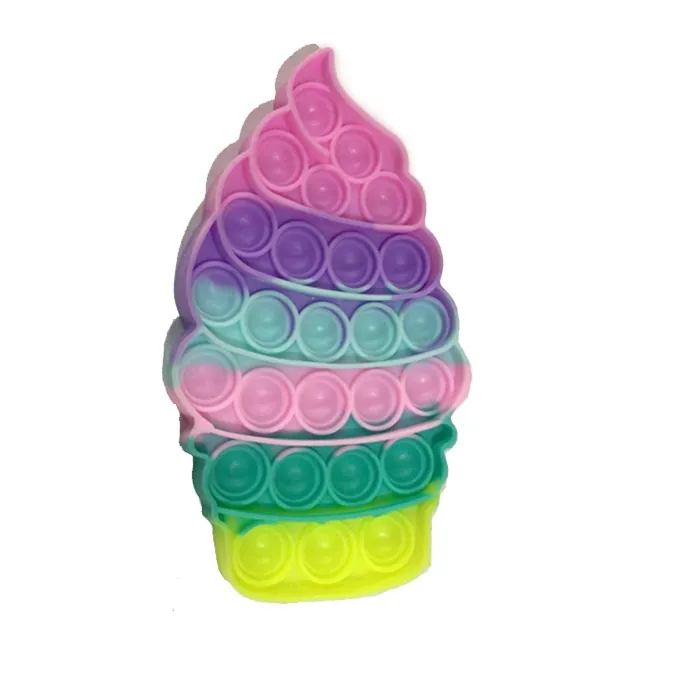 Push Pop Bubble Fidget Spinner - 7-Inch Rainbow Cupcake Design - Image 3