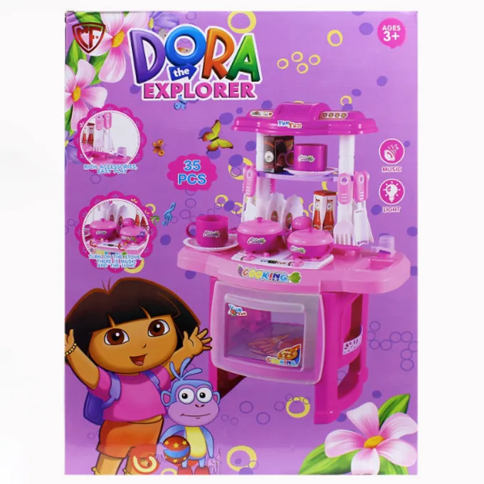 Dora Kitchen Set with Light, Music, and Water Tap - 35 Pieces - Image 2