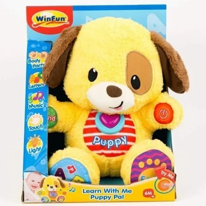 Learn With Me Puppy Pal Soft Toy - 000669 Win-Fun - High-Quality Baby Toy