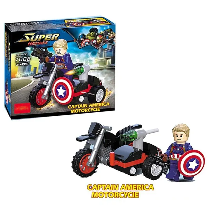 Captain America Motorcycle Building Blocks Set ? Fun Superhero Toy for Kids - Image 2