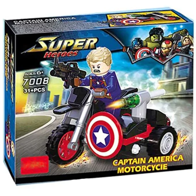 Captain America Motorcycle Building Blocks Set ? Fun Superhero Toy for Kids - Image 3
