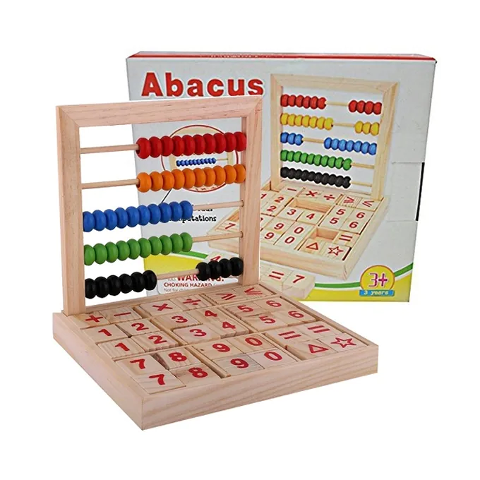 Wooden Abacus Blocks - Educational Counting Toy (Ages 3+)