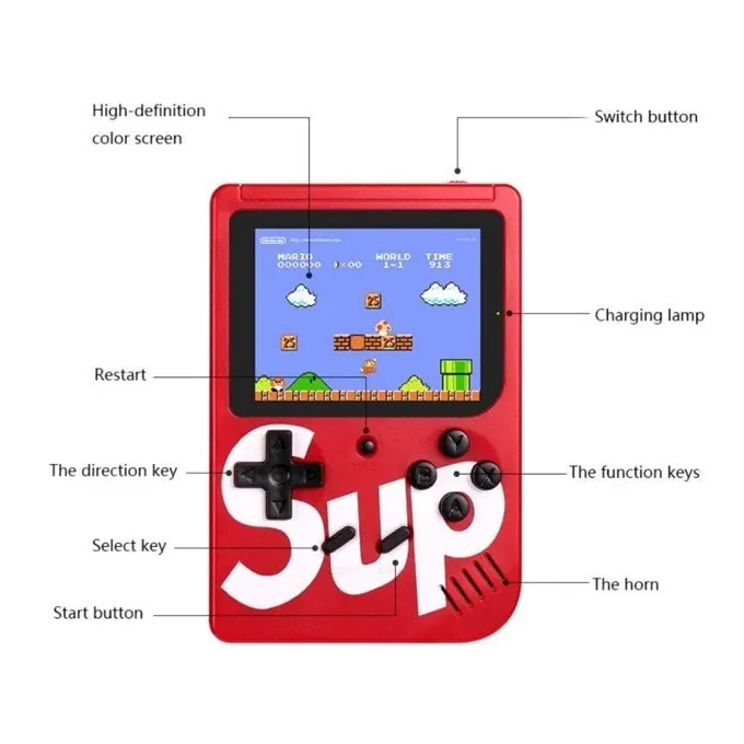 Retro 400-in-1 Handheld Game Console - Reflex and Coordination Toy (Ages 7+) - Image 3