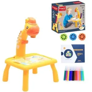 LED Giraffe Projector Painting Set for Kids - Yellow - Fun Toy for Girls