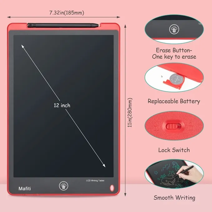 12 Inch LCD Rainbow Writing Tablet - Electronic Drawing Board for Kids - Image 4